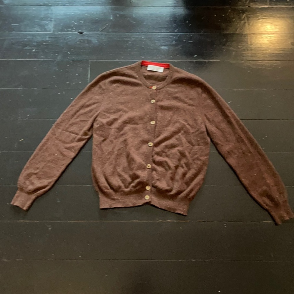 Bruno Cucinelli Heather Brown Cashmere Cardigan M